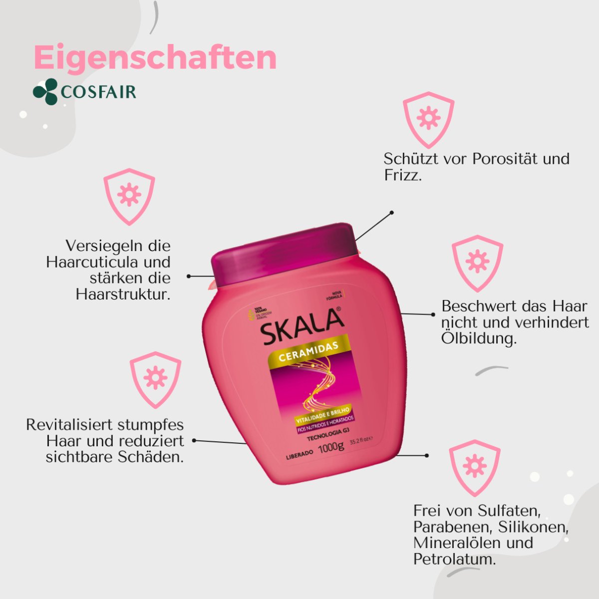 SKALA Brasil Ceramidas 2 in 1 Hair Cream 1000g - CosFair GmbH