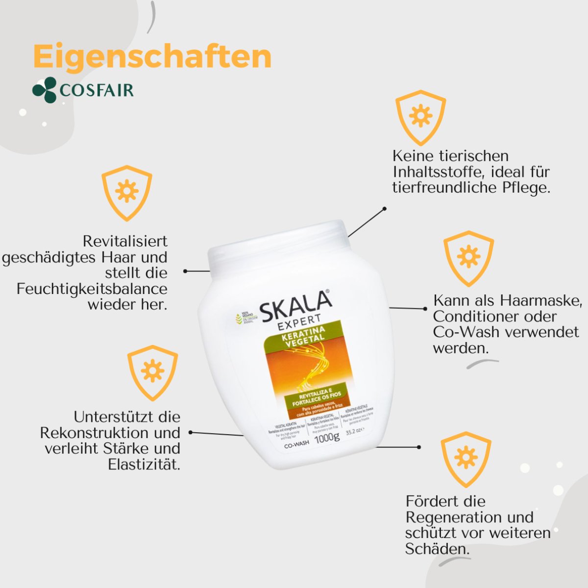 SKALA Expert Keratina Vegetal 2 in 1 Hair Cream 1000g - CosFair GmbH