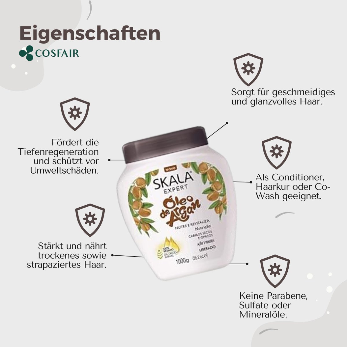 SKALA Expert Óleo de Argan 2 in 1 Hair Cream 1000g - CosFair GmbH