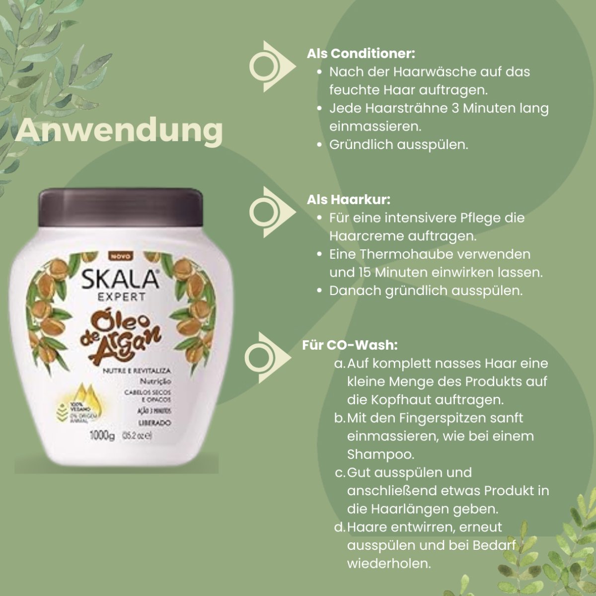 SKALA Expert Óleo de Argan 2 in 1 Hair Cream 1000g - CosFair GmbH