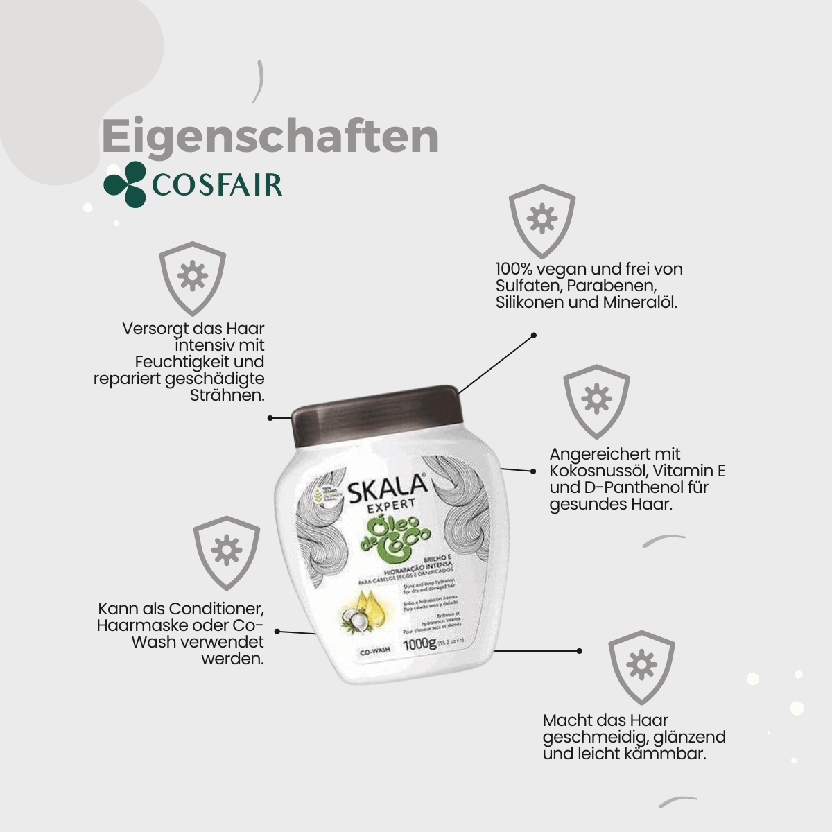 SKALA Expert Óleo de Coco 2 in 1 Co - Wash Cream 1000g - CosFair GmbH