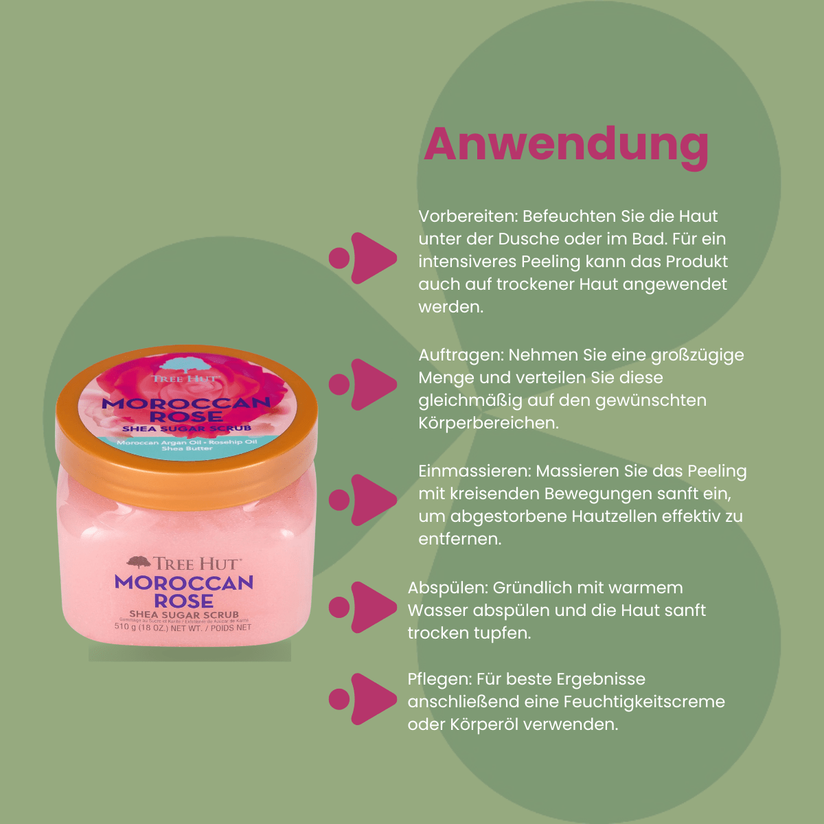 Tree Hut Moroccan Rose Shea Sugar Scrub – 510 g - CosFair GmbH