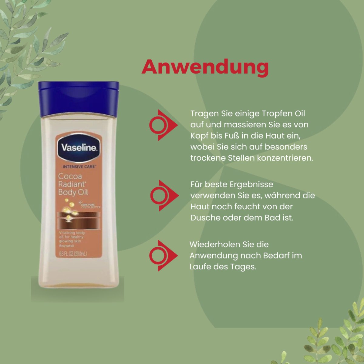 Vaseline Intensive Care Cocoa Radiant Body Oil 200ml - CosFair GmbH