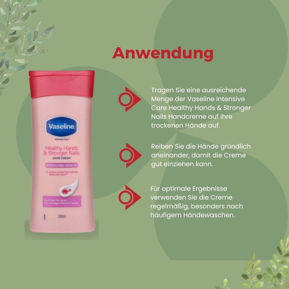 Vaseline Intensive Care Healthy Hands & Stronger Nails 200ml - CosFair GmbH