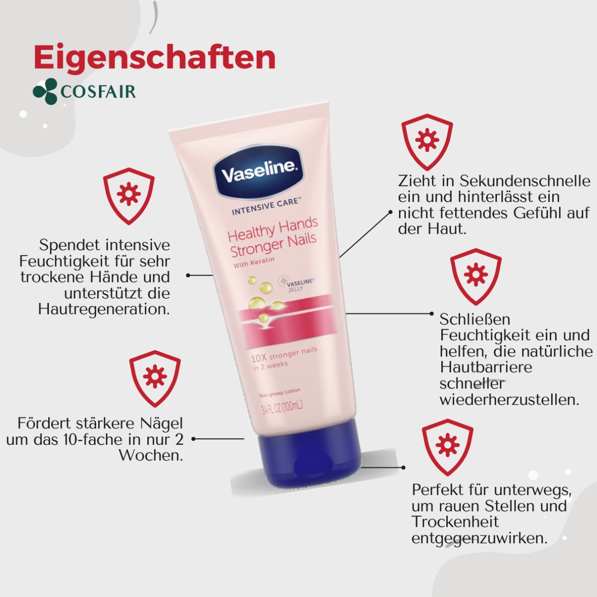 Vaseline Intensive Care Healthy Hands & Stronger Nails 75ml - CosFair GmbH