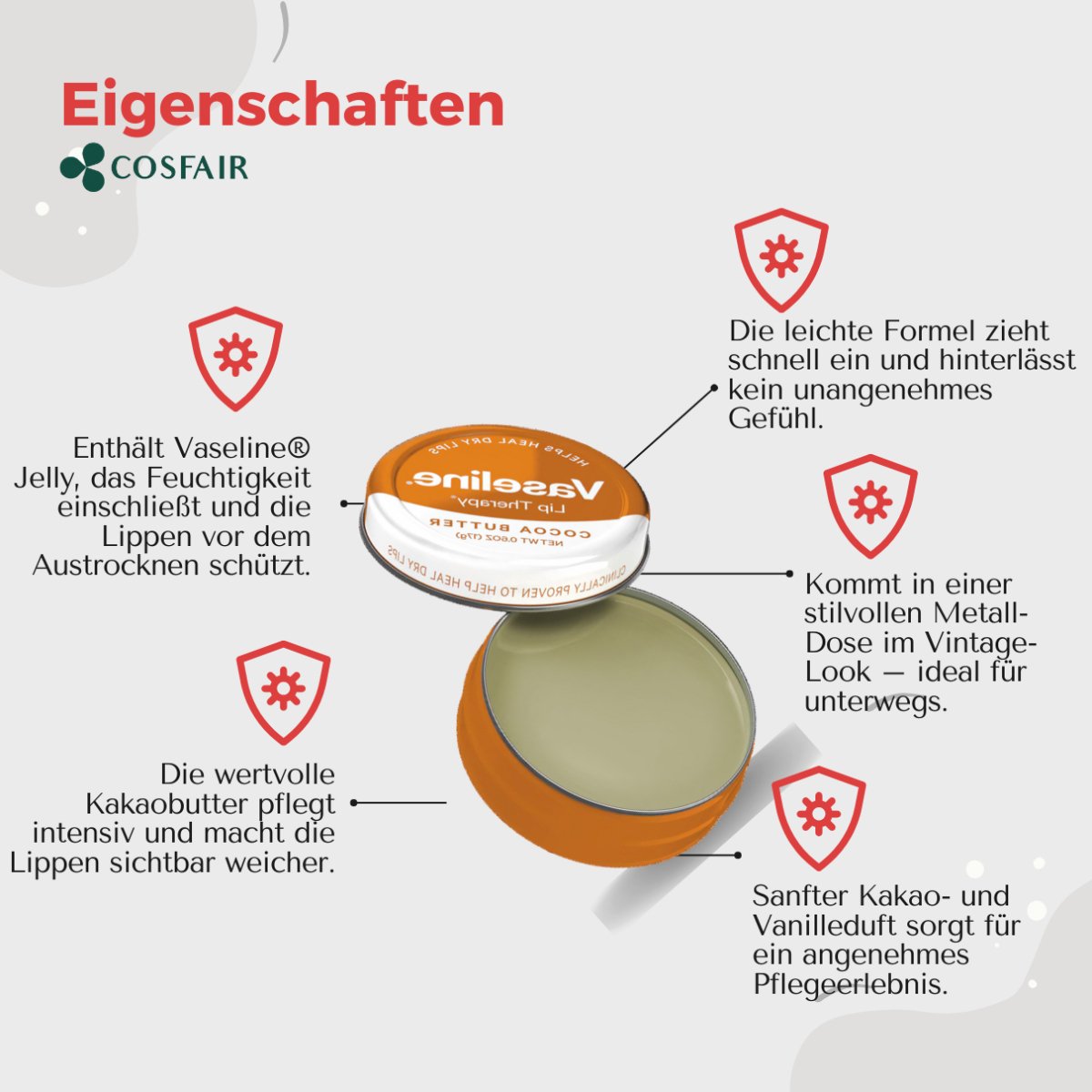 Vaseline Lip Therapy Cocoa Butter 20g - CosFair GmbH