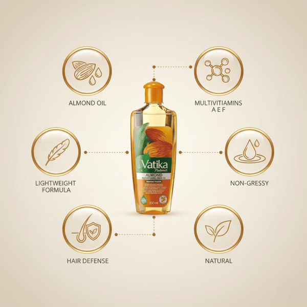 Vatika Naturals Almond Multivitamin Hair Oil 200ml - CosFair GmbH