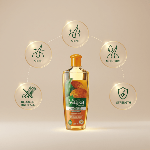 Vatika Naturals Almond Multivitamin Hair Oil 200ml - CosFair GmbH
