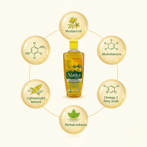 Vatika Naturals Mustard Multivitamin Hair Oil 200ml - CosFair GmbH