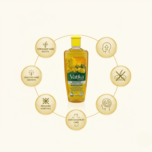 Vatika Naturals Mustard Multivitamin Hair Oil 200ml - CosFair GmbH