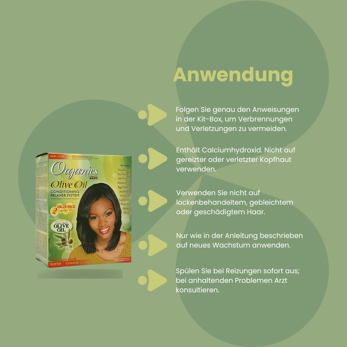 Africa’s Best Organics Olive Oil Conditioning Relaxer Super Value Pack_Anwendung