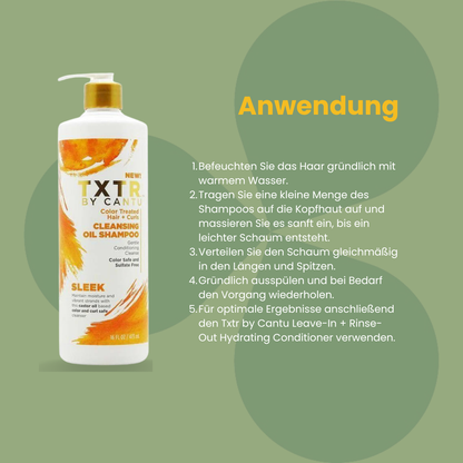 Cantu TXTR Cleansing Oil Shampoo 473 ml - Anwendung