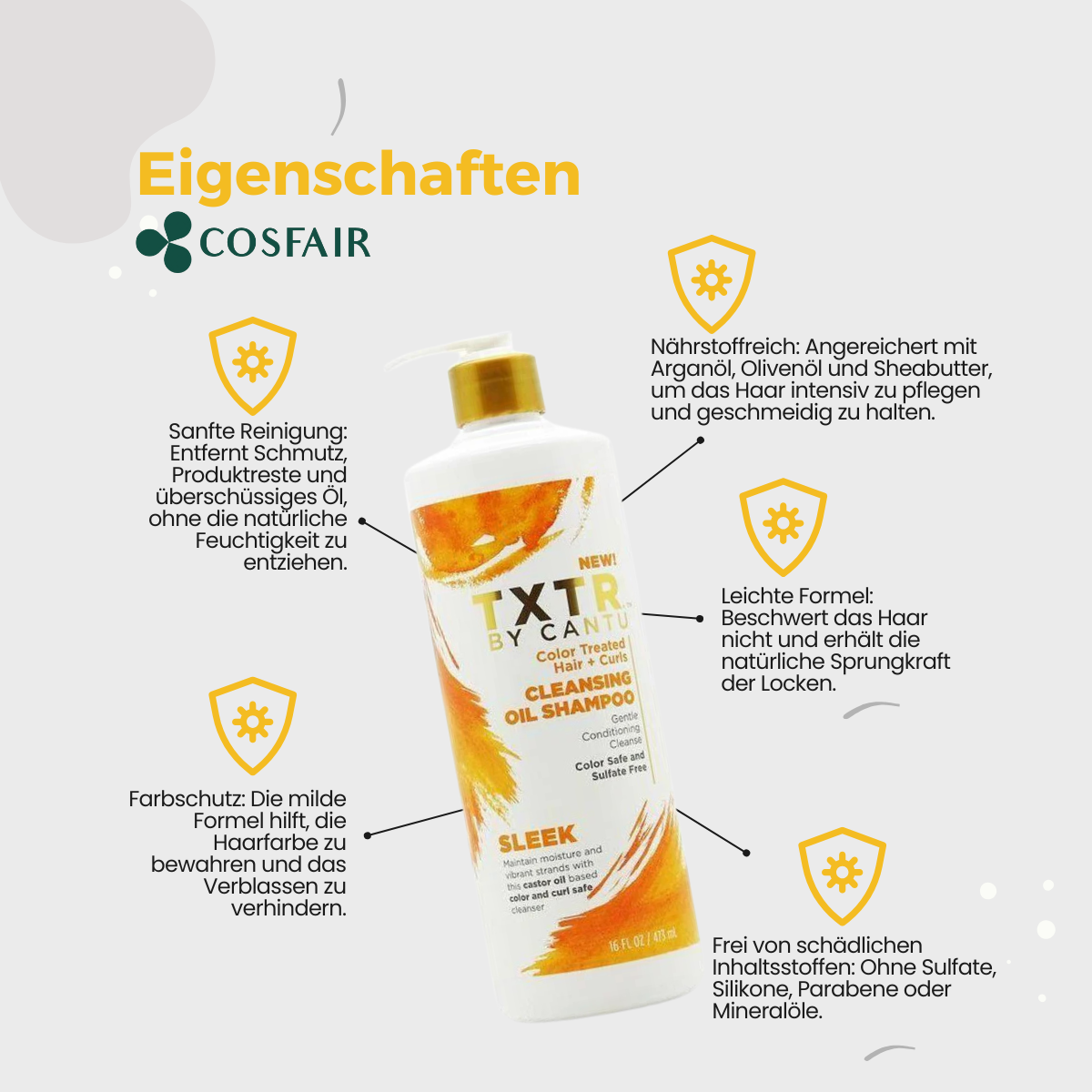 Cantu TXTR Cleansing Oil Shampoo 473 ml - Eigenschaften
