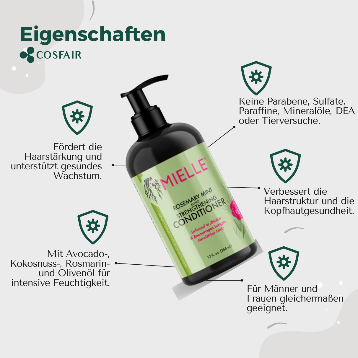 Mielle Rosemary Mint Strengthening Conditioner 355ml_Eigenschaften