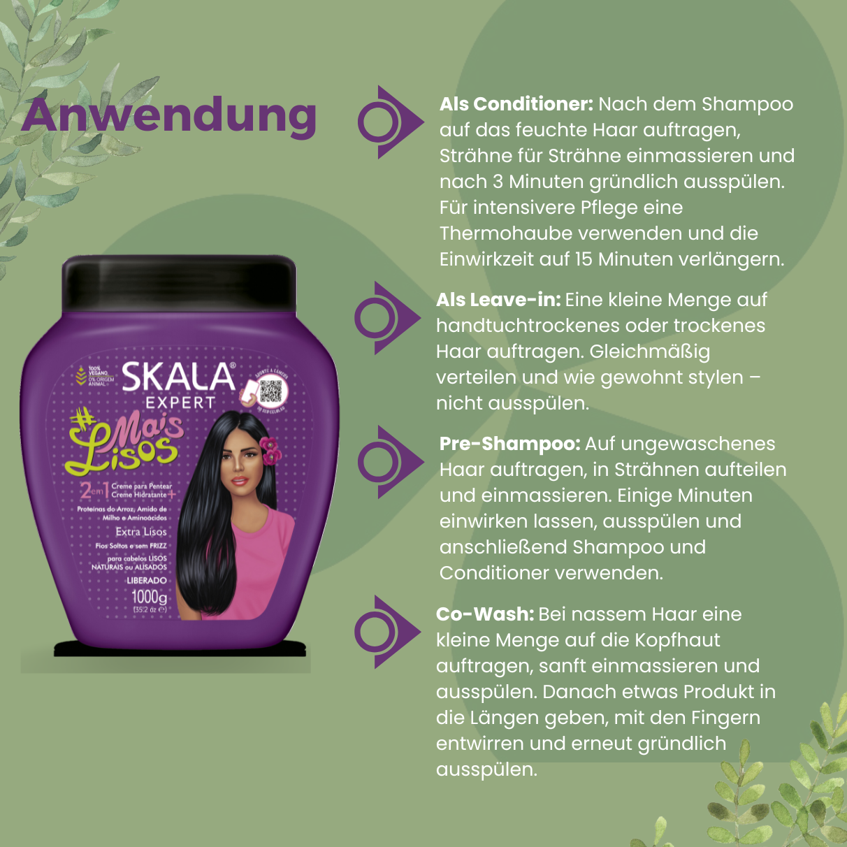 SKALA Expert Mais Lisos 2 in 1 Hair Cream 1000g_Anwendung