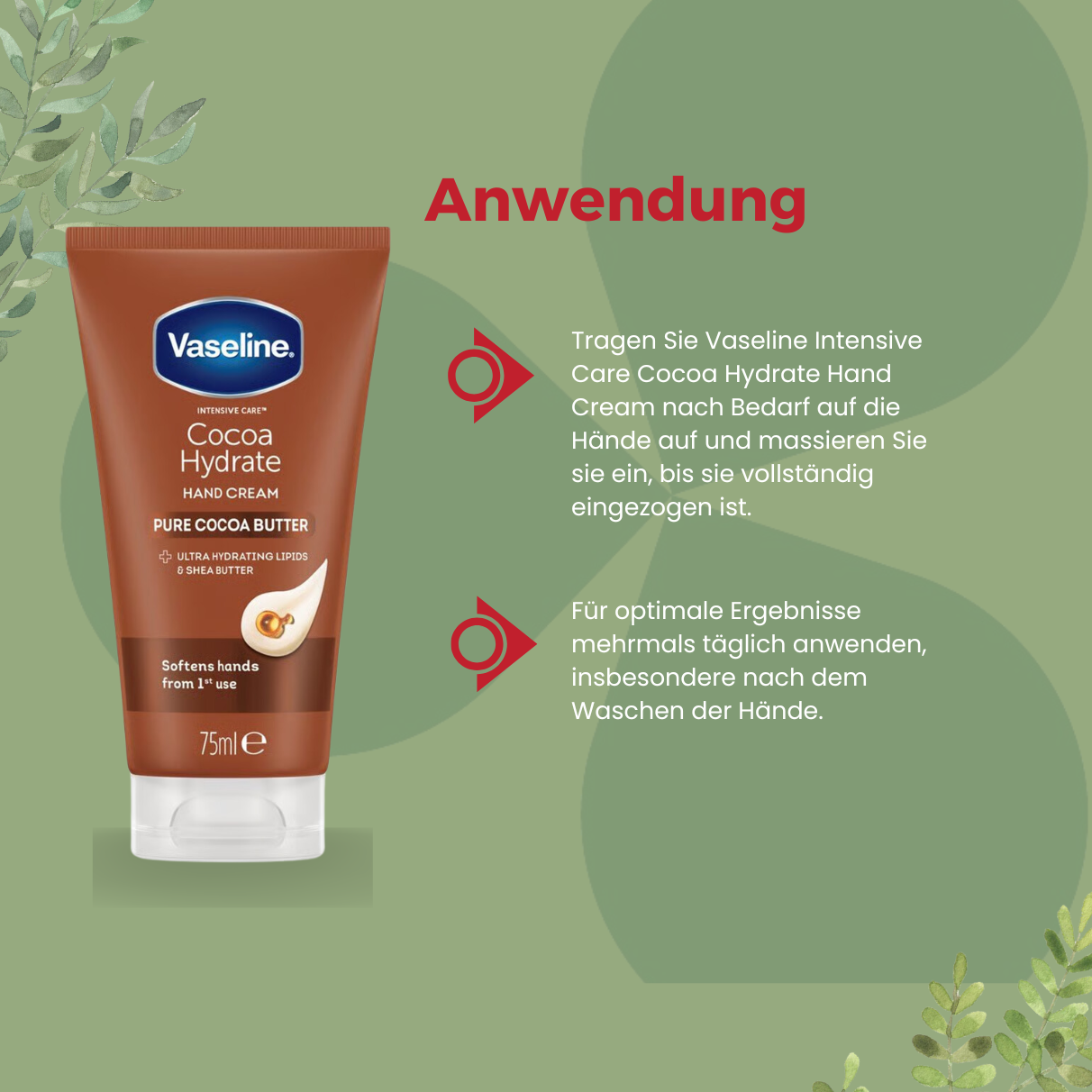Vaseline Intensive Care Cocoa Hydrate Hand Cream 75ml_Anwendung