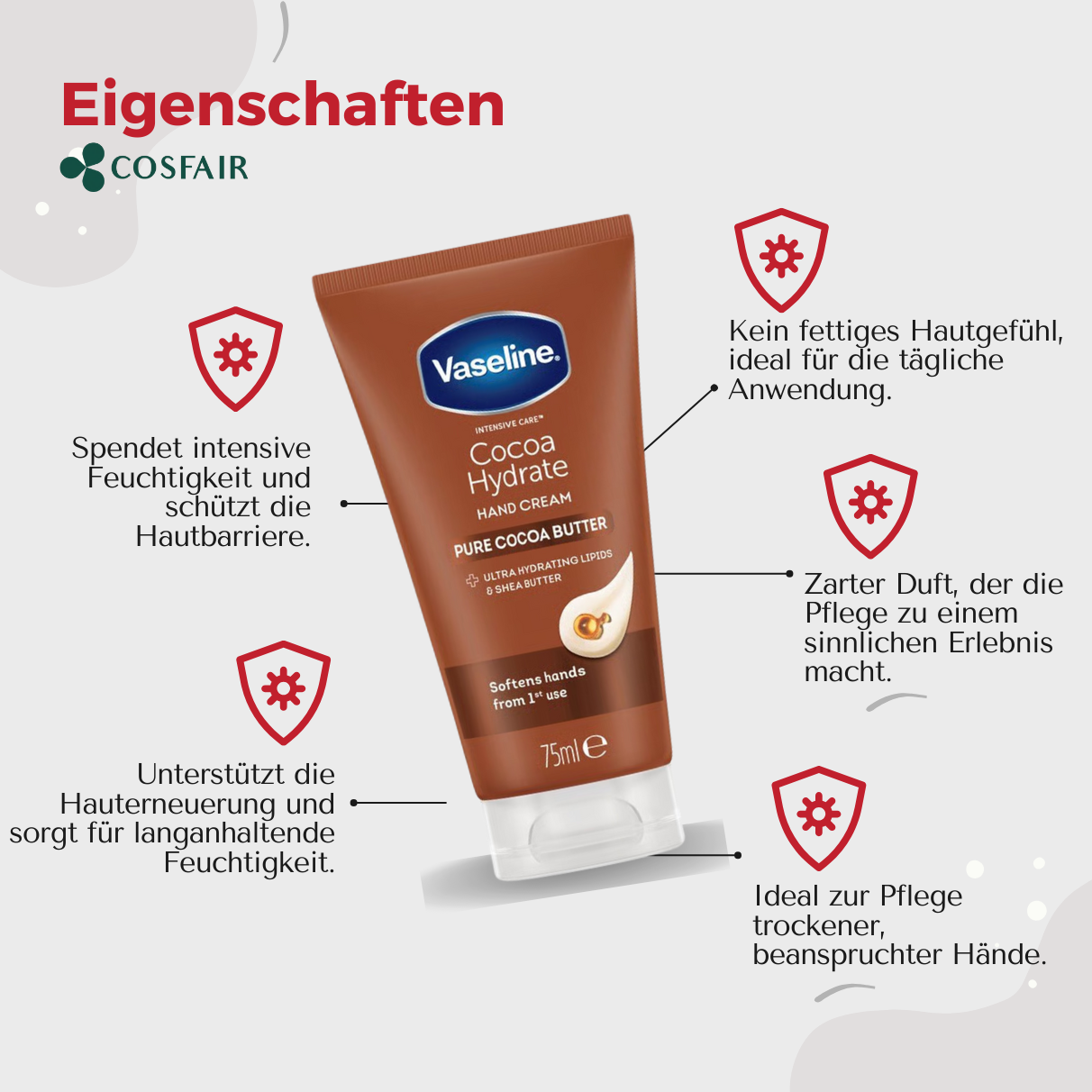 Vaseline Intensive Care Cocoa Hydrate Hand Cream 75ml_Eigenschaften