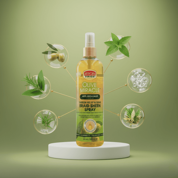 African Pride Olive Miracle Braid SHEEN Spray 355ml - CosFair GmbH