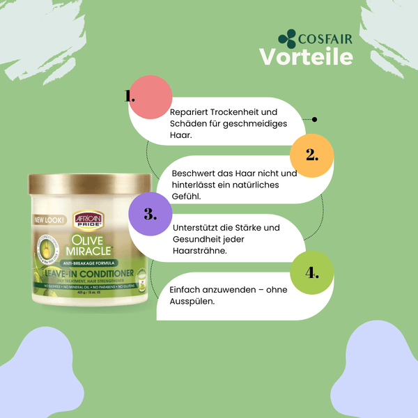 African Pride Olive Miracle Leave in Conditioner 425g - CosFair GmbH