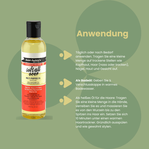 Aunt Jackie&#039;s Flaxseed Recipes Soft All Over Multi - Purpose Oil Therapy - CosFair GmbH