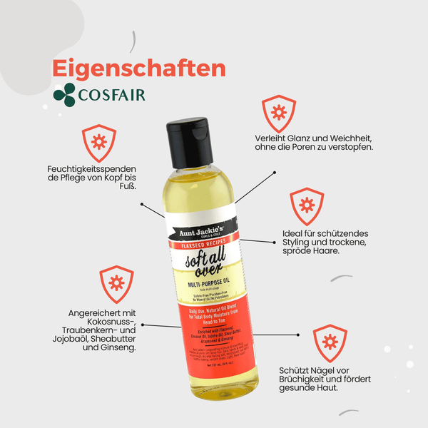 Aunt Jackie&#039;s Flaxseed Recipes Soft All Over Multi - Purpose Oil Therapy - CosFair GmbH