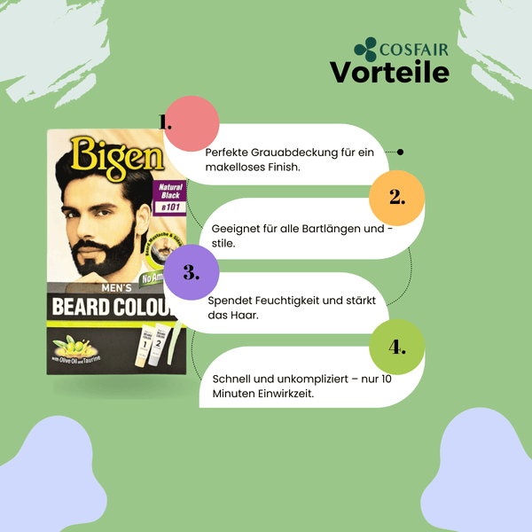 Bigen Men&#039;s Beard Colour B101 Natural Black - CosFair GmbH