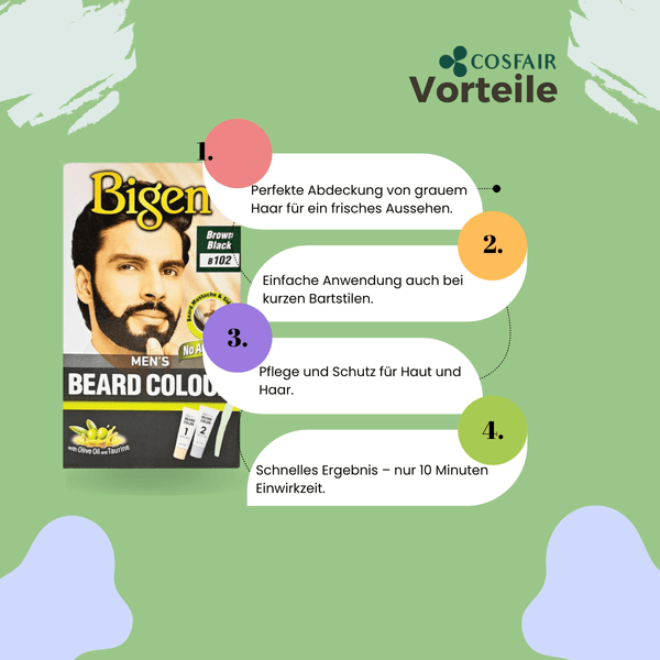 Bigen Men&#039;s Beard Colour B102 Brown Black - CosFair GmbH