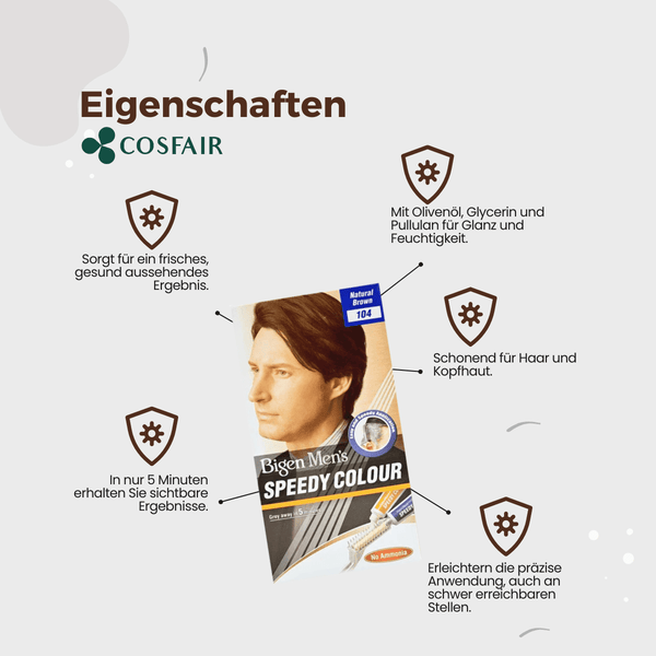 Bigen Men&#039;s Speedy Farbe 104 Natural Brown - CosFair GmbH