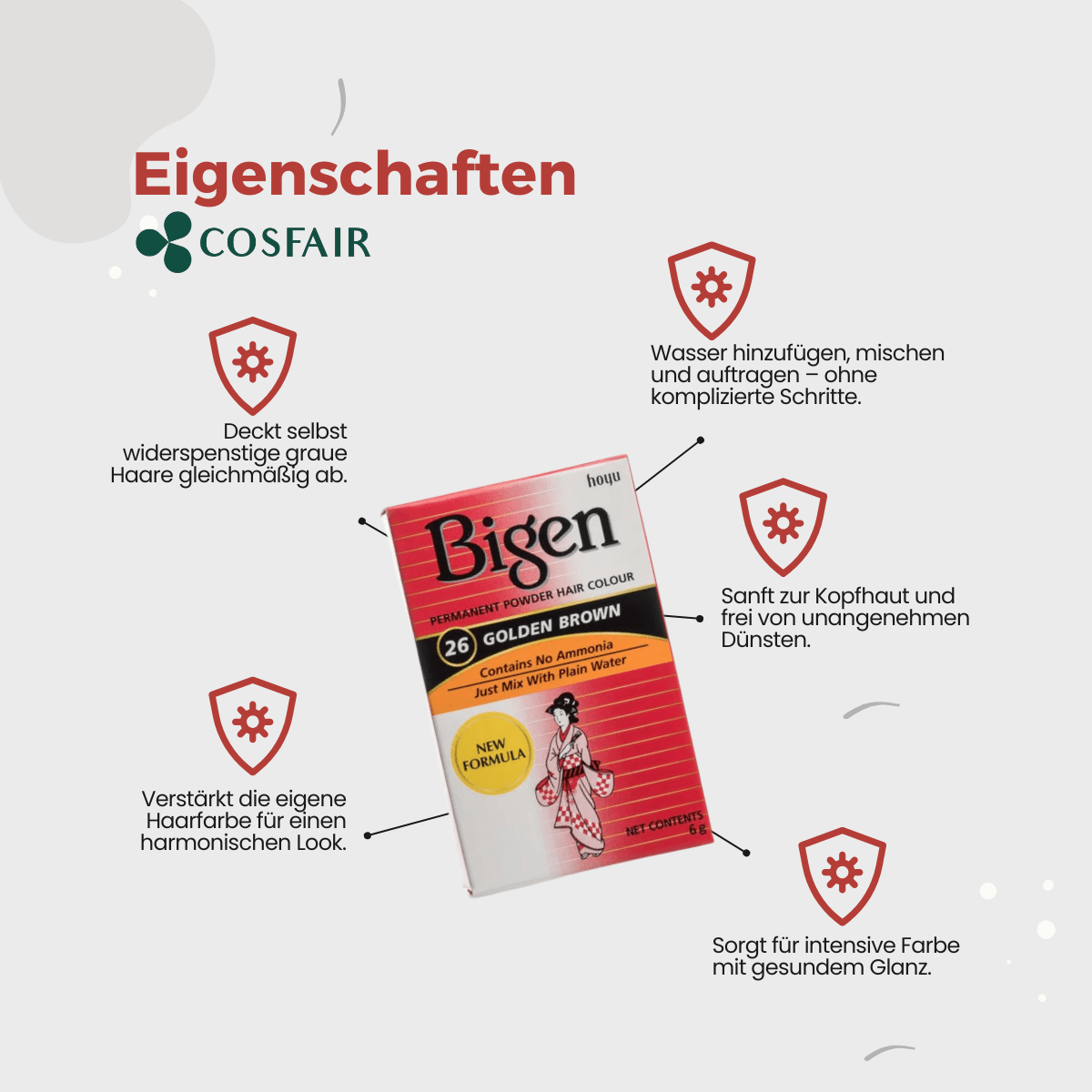 Bigen Permanent Powder Hair Colour 26 - Golden Brown - CosFair GmbH