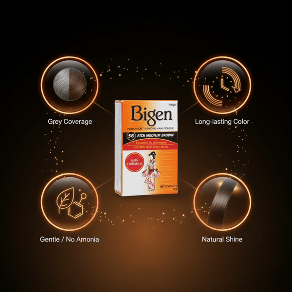 Bigen Permanent Powder Hair Colour 56 - Rich Medium Brown - CosFair GmbH