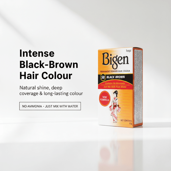 Bigen Permanent Powder Hair Colour 58 - Black Brown - CosFair GmbH