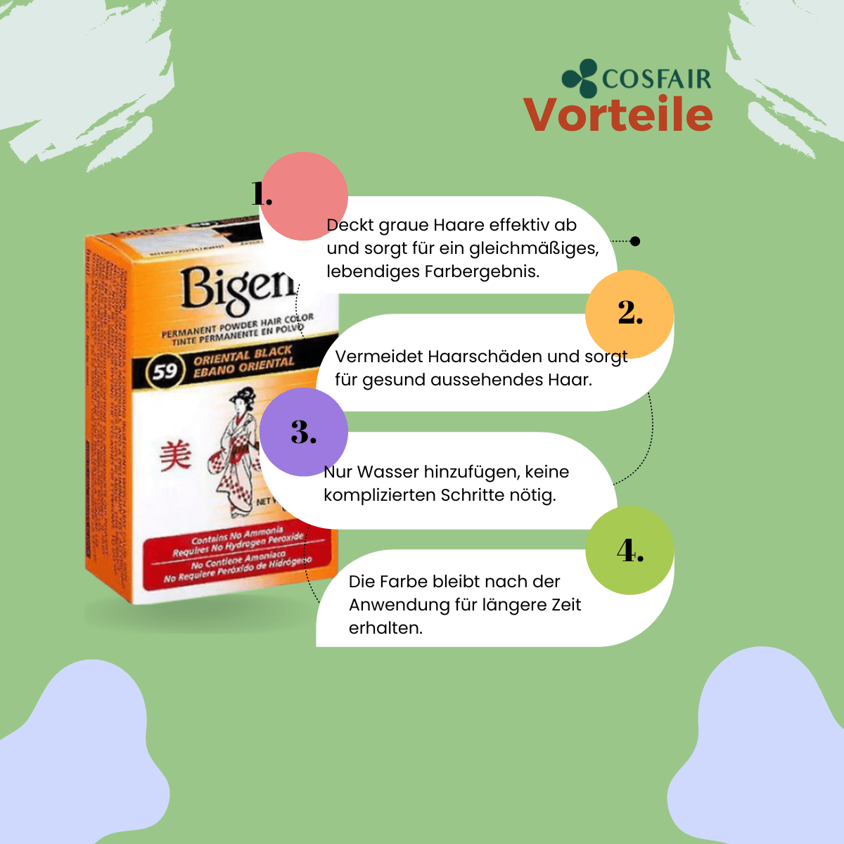 Bigen Permanent Powder Hair Colour 59 Oriental Black - CosFair GmbH