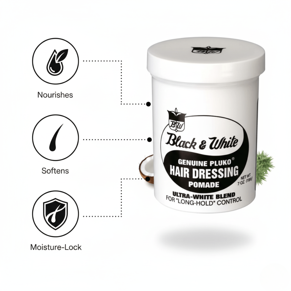 black & white hair dressing pomade Black & White Genuine Pluko Hair Dressing Pomade 200g – CosFair GmbH