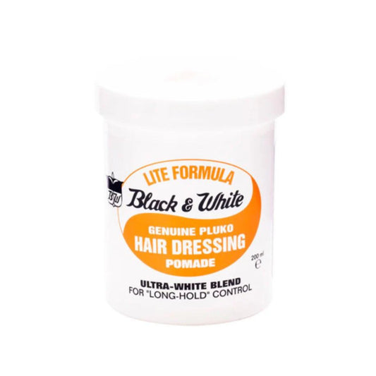Black &amp; White Lite Genuine Pluko Hair Dressing Pomade 200g - CosFair GmbH