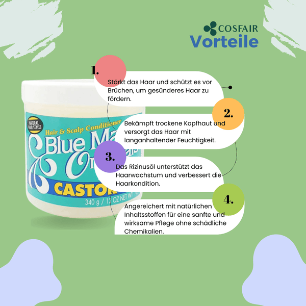 Blue Magic Organics Castor Oil Hair &amp; Scalp Conditioner 340g - CosFair GmbH