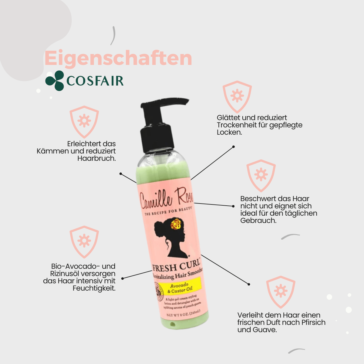 Camille Rose Fresh Curl Revitalizing Hair Smoother 240ml - CosFair GmbH