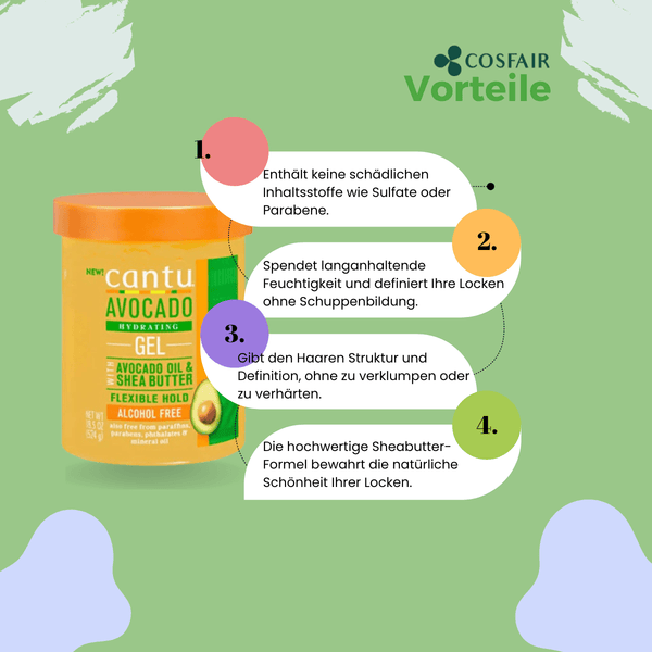 Cantu Avocado Hydrating Gel 524g - CosFair GmbH