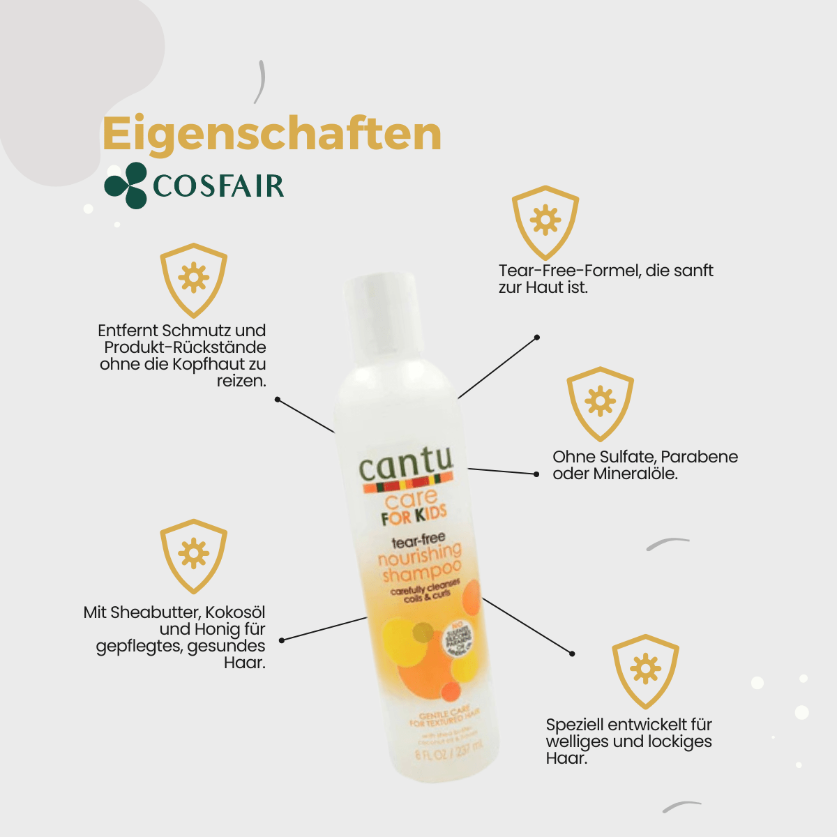 Cantu Care for KIDS Tear Free Nourishing Shampoo 237ml - CosFair GmbH