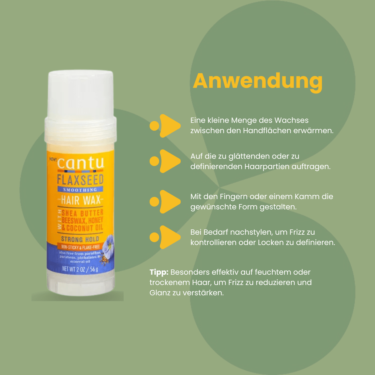 Cantu Flaxseed Smoothing Hair Wax Strong Hold 56 g - CosFair GmbH