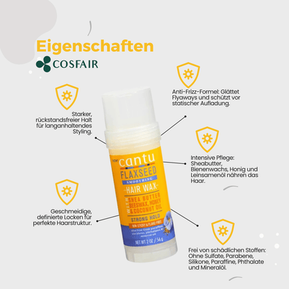 Cantu Flaxseed Smoothing Hair Wax Strong Hold 56 g - CosFair GmbH