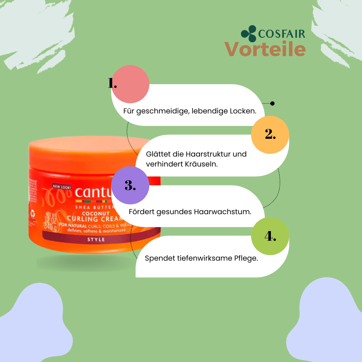 Cantu Shea Butter Coconut Curling Cream 340g - CosFair GmbH