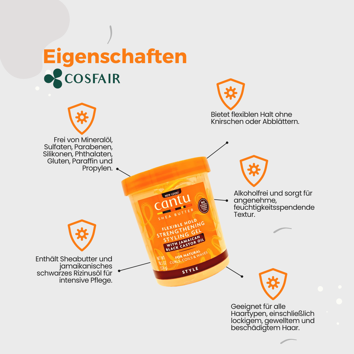 Cantu Shea Butter Flexibel Hold Strengthening Gel 524g - CosFair GmbH