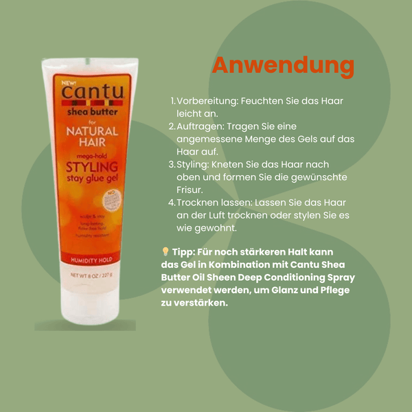 Cantu Shea Butter Natural Hair Mega Hold Styling Glue Gel 227g - CosFair GmbH
