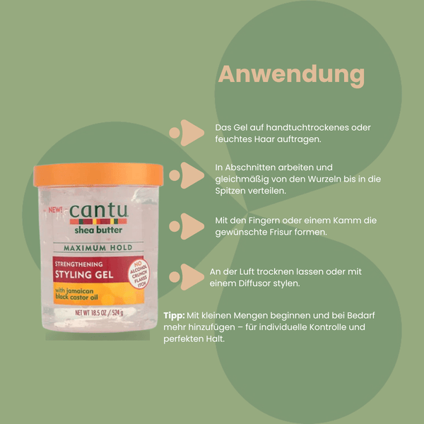 Cantu Shea Butter Styling Gel Jamaican Black Castor Oil 524g - CosFair GmbH