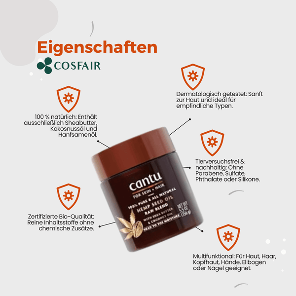 Cantu Skin + Hair Hemp Seed Oil Raw Blend - CosFair GmbH