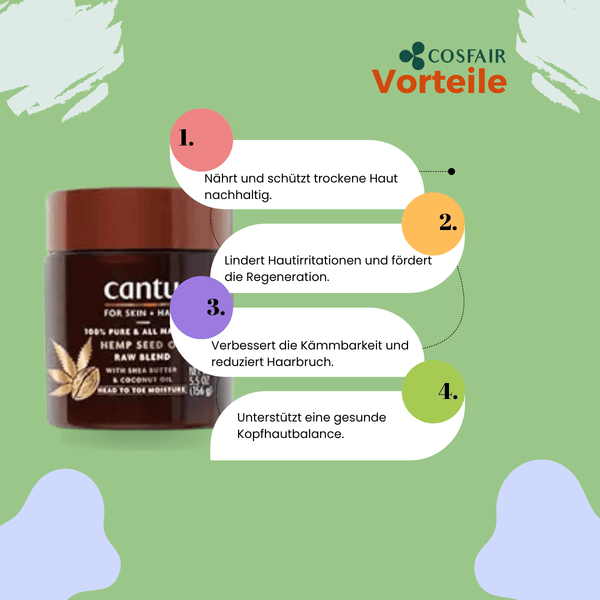 Cantu Skin + Hair Hemp Seed Oil Raw Blend - CosFair GmbH