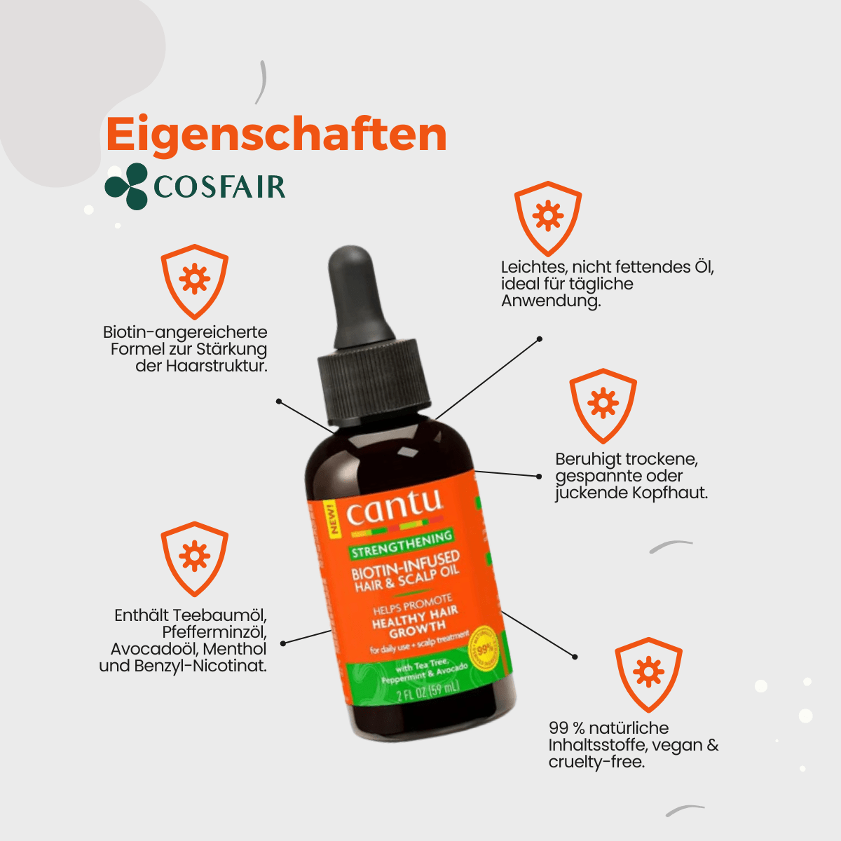 Cantu Strengthening Biotin - Infused Hair & Scalp Oil 59ml - CosFair GmbH