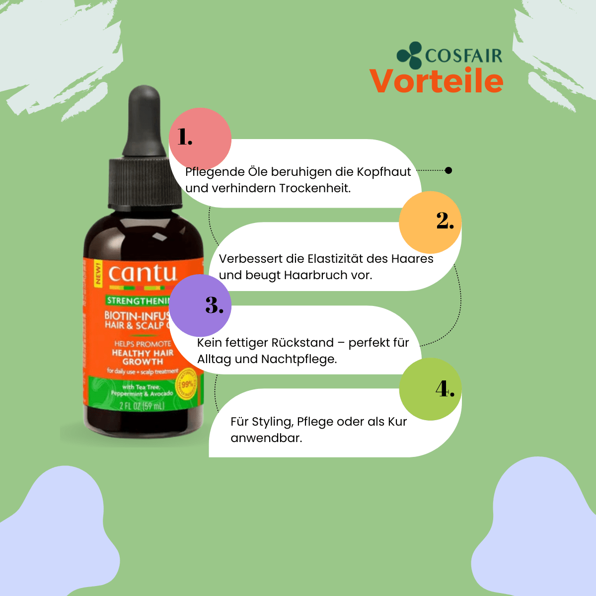 Cantu Strengthening Biotin - Infused Hair & Scalp Oil 59ml - CosFair GmbH