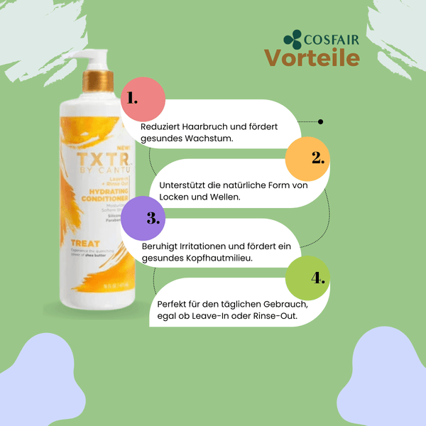Cantu TXTR Leave - in Rinse Out Hydrating Conditioner 473ml - CosFair GmbH