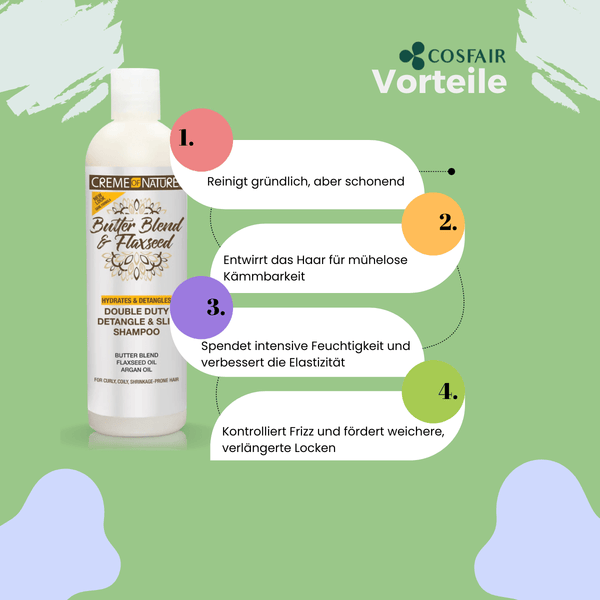 Creme of Nature Double Duty Detangle & Slip Shampoo 355ml - CosFair GmbH